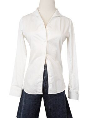 Holt Renfrew White Button Down Blouse Size XS Fitted